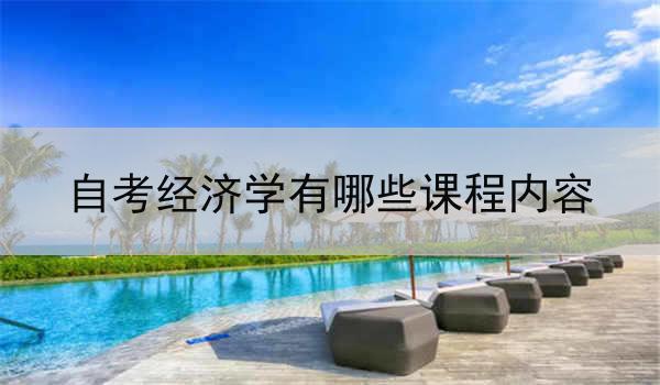 自考经济学有哪些课程内容