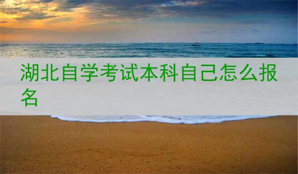 湖北自学考试本科自己怎么报名