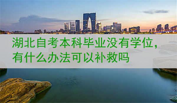 湖北自考本科毕业没有学位，有什么办法可以补救吗