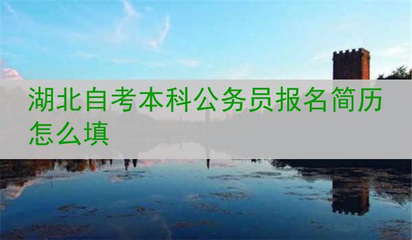 湖北自考本科公务员报名简历怎么填