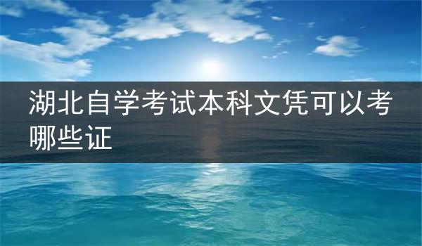 湖北自学考试本科文凭可以考哪些证