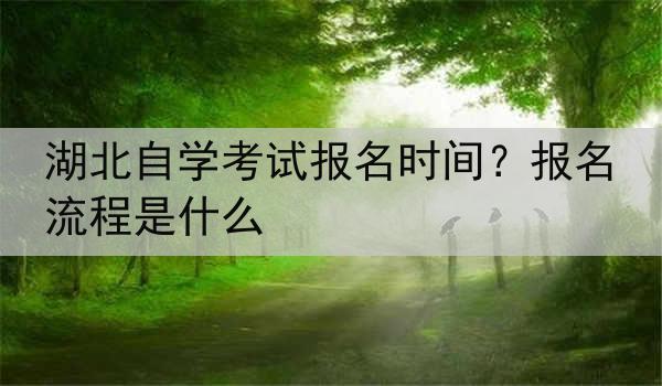 湖北自学考试报名时间？报名流程是什么