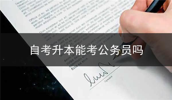 自考升本能考公务员吗