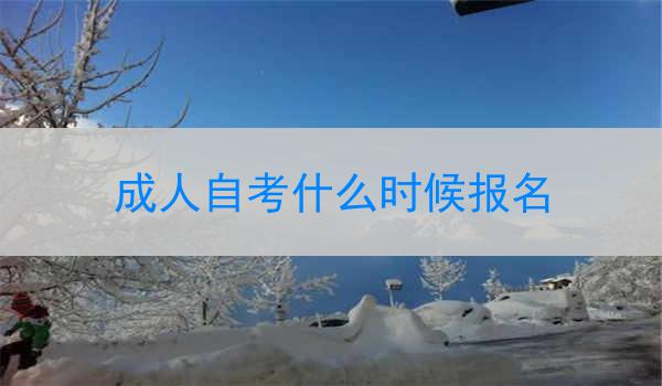 成人自考什么时候报名