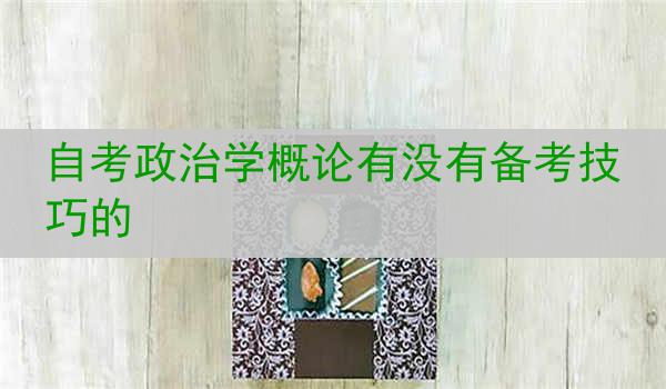 自考政治学概论有没有备考技巧的