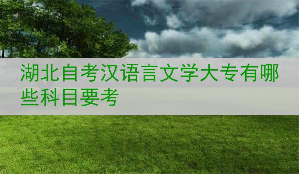 湖北自考汉语言文学大专有哪些科目要考