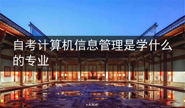 自考计算机信息管理是学什么的专业