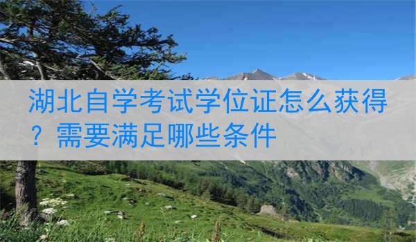 湖北自学考试学位证怎么获得？需要满足哪些条件