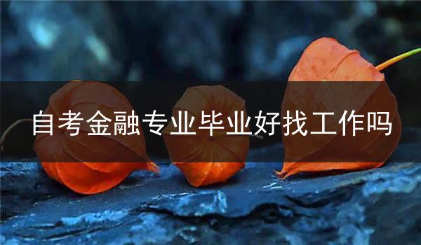 自考金融专业毕业好找工作吗