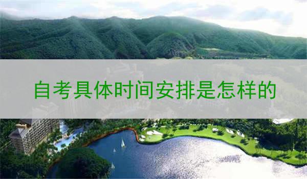 自考具体时间安排是怎样的