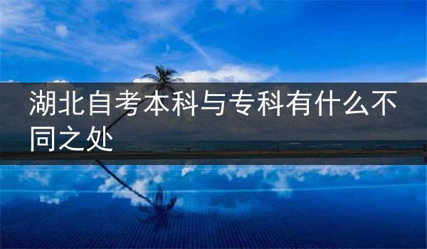 湖北自考本科与专科有什么不同之处