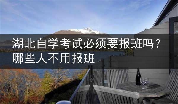 湖北自学考试必须要报班吗？哪些人不用报班