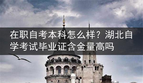 在职自考本科怎么样?湖北自学考试毕业证含金量高吗