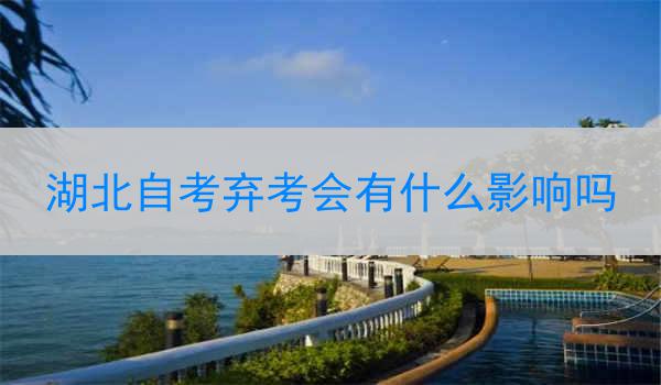 湖北自考弃考会有什么影响吗