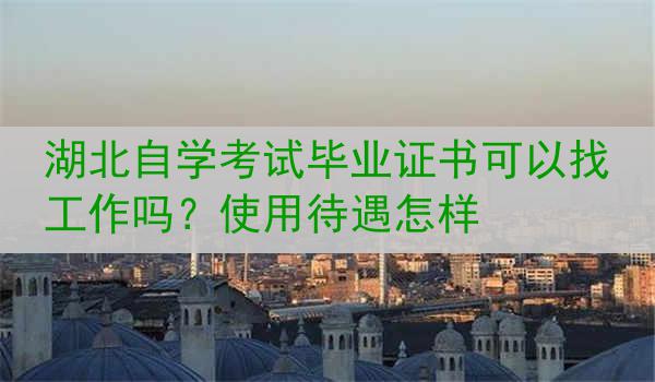 湖北自学考试毕业证书可以找工作吗？使用待遇怎样