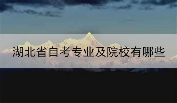 湖北省自考专业及院校有哪些