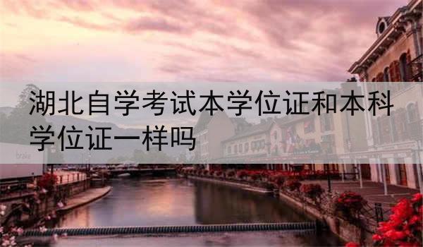 湖北自学考试本学位证和本科学位证一样吗
