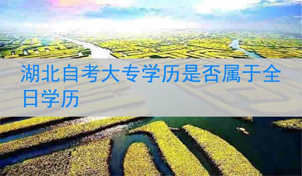 湖北自考大专学历是否属于全日学历