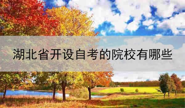 湖北省开设自考的院校有哪些