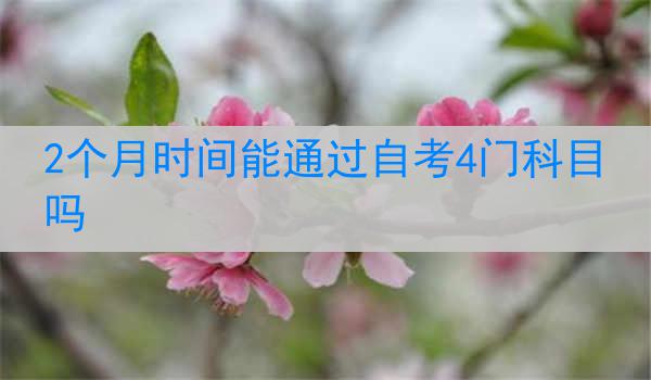 2个月时间能通过自考4门科目吗