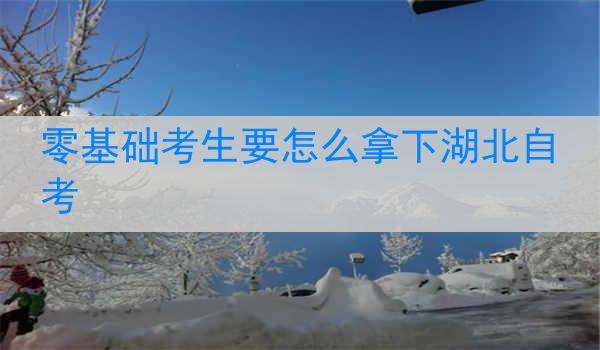 零基础考生要怎么拿下湖北自考