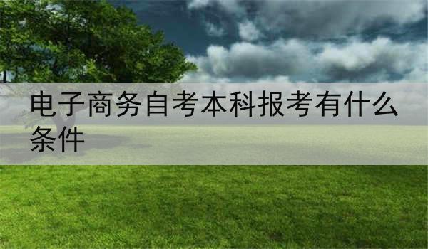 电子商务自考本科报考有什么条件