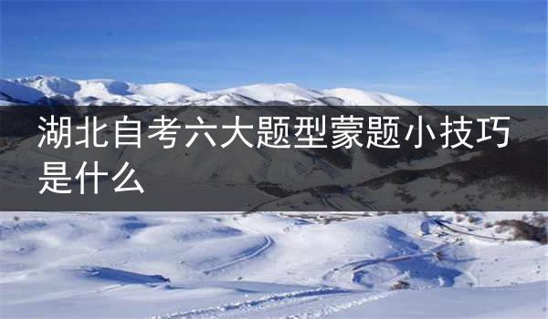 湖北自考六大题型蒙题小技巧是什么