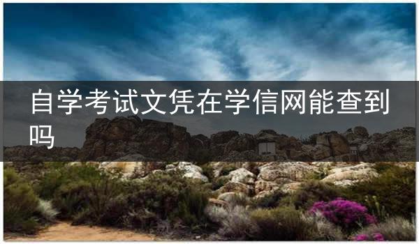 自学考试文凭在学信网能查到吗