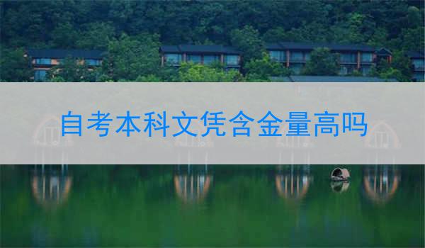 自考本科文凭含金量高吗