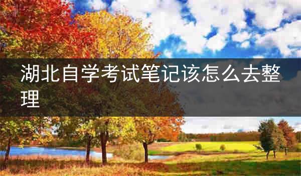 湖北自学考试笔记该怎么去整理