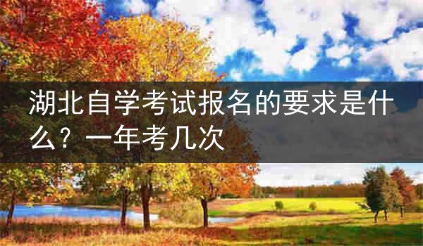湖北自学考试报名的要求是什么？一年考几次