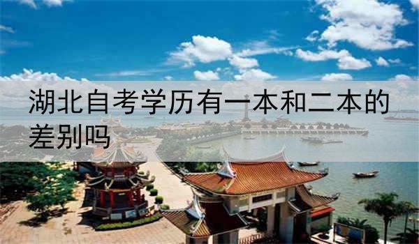 湖北自考学历有一本和二本的差别吗