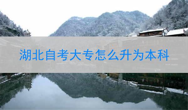 湖北自考大专怎么升为本科
