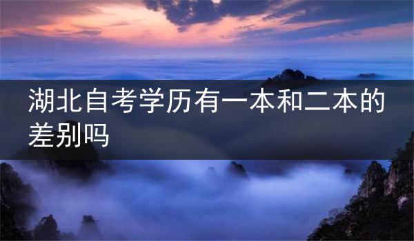 湖北自考学历有一本和二本的差别吗
