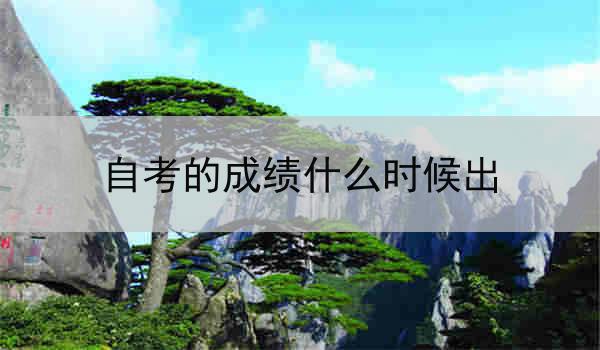 自考的成绩什么时候出