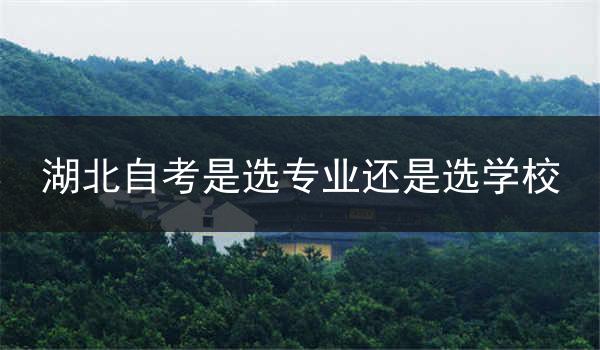 湖北自考是选专业还是选学校