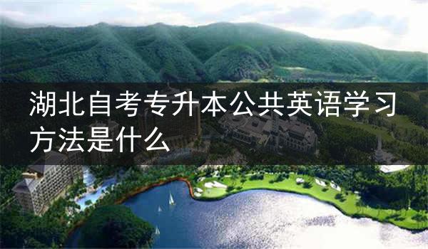 湖北自考专升本公共英语学习方法是什么