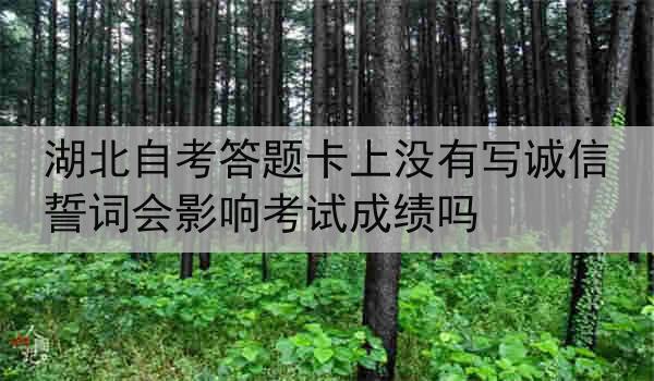 湖北自考答题卡上没有写诚信誓词会影响考试成绩吗