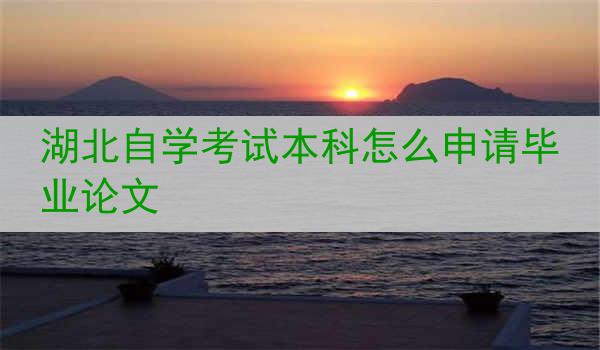 湖北自学考试本科怎么申请毕业论文