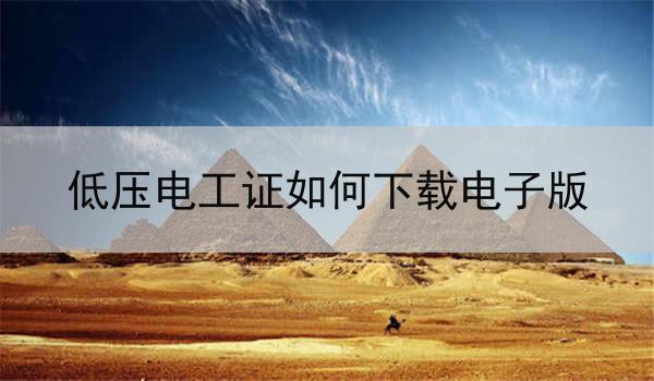 低压电工证如何下载电子版
