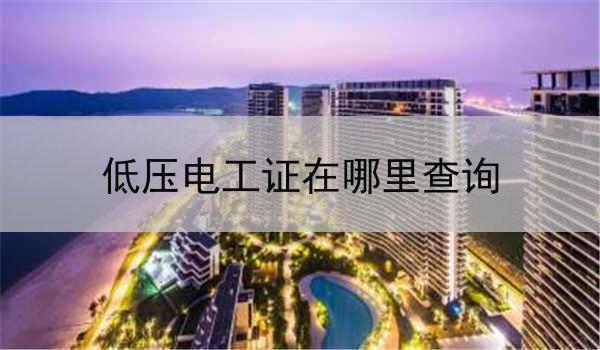 低压电工证在哪里查询