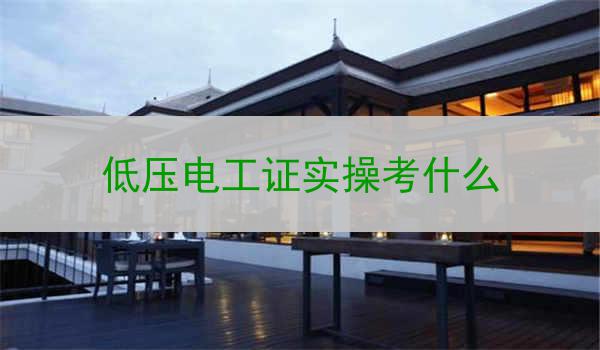 低压电工证实操考什么