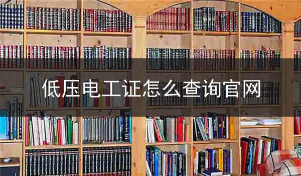 低压电工证怎么查询官网