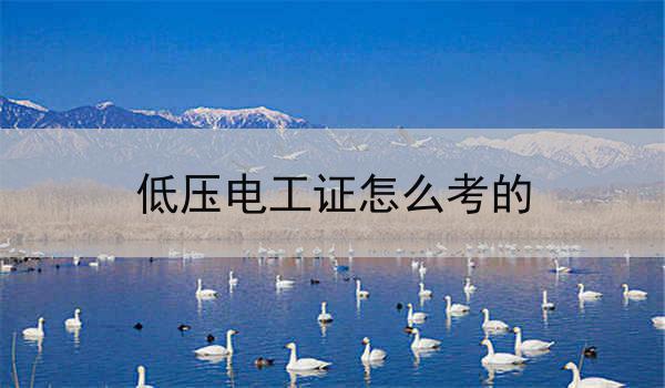 低压电工证怎么考的