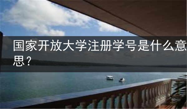国家开放大学注册学号是什么意思？