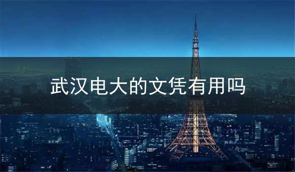 武汉电大的文凭有用吗