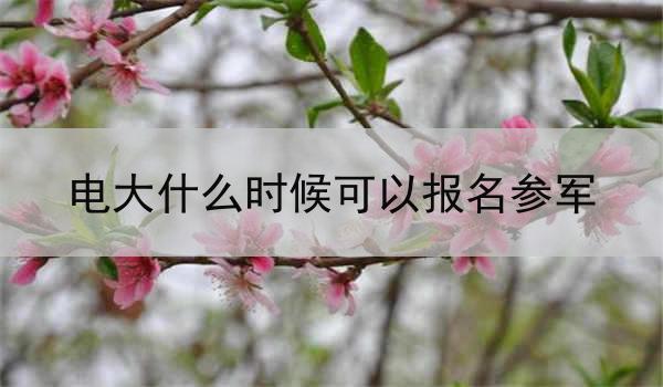 电大什么时候可以报名参军