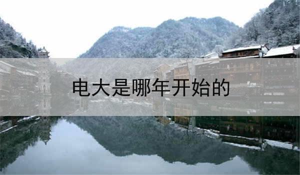 电大是哪年开始的
