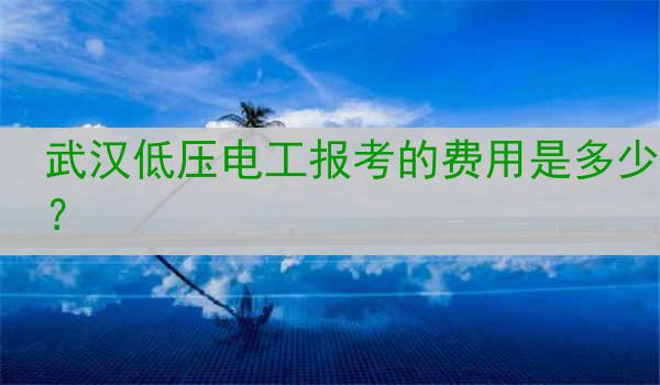 武汉低压电工报考的费用是多少？