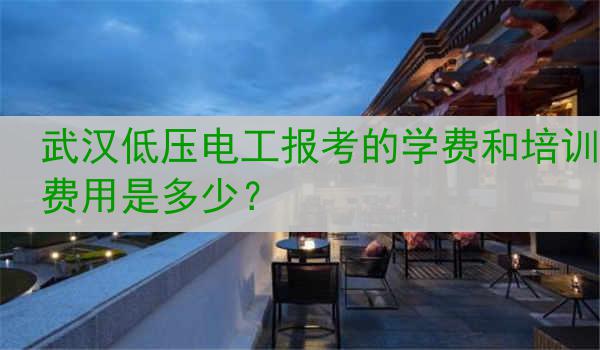 武汉低压电工报考的学费和培训费用是多少？